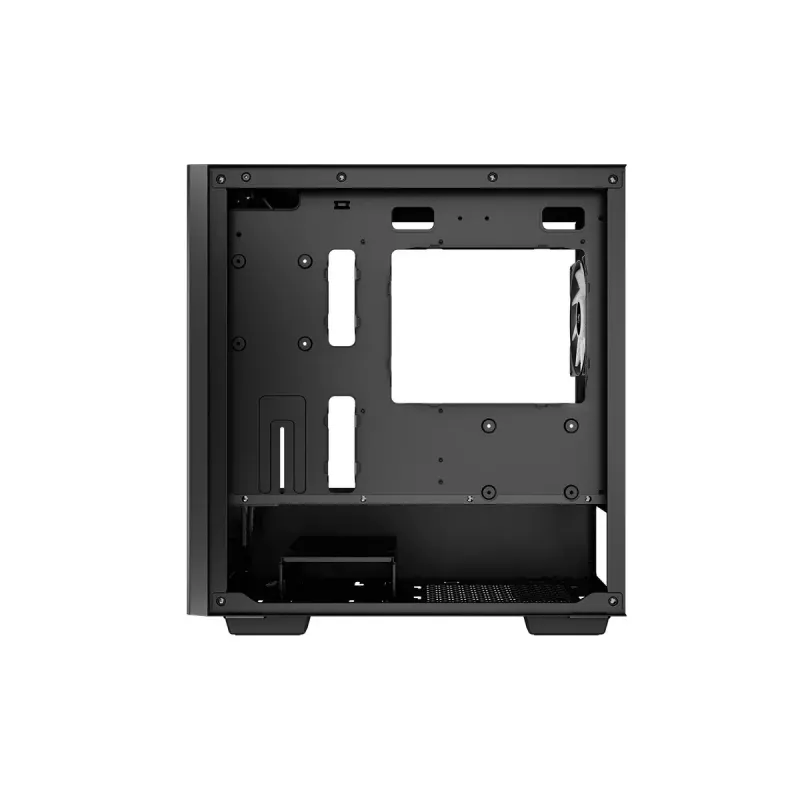 PC korpusas DeepCool MATREXX 40 3FS Micro Tower — Micro ATX/Mini-ITX, grūdintas stiklas, 3x140/2x120 ventiliatorių palaikymas, GPU iki 320 mm, 2x3,5 colio + 2x2,5 colio, juodas
