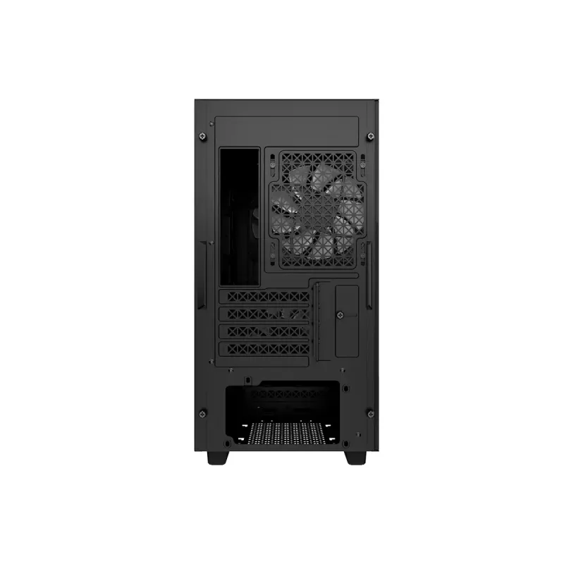 PC korpusas DeepCool MATREXX 40 3FS Micro Tower — Micro ATX/Mini-ITX, grūdintas stiklas, 3x140/2x120 ventiliatorių palaikymas, GPU iki 320 mm, 2x3,5 colio + 2x2,5 colio, juodas