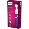 Bikinio zonos kirpimo mašinėlė Philips Essential BRT383/15, 3 ilgio nustatymai, AA baterija, 120 min. veikimo laikas, balta/violetinė