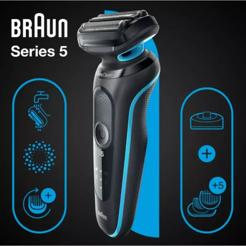 Braun Series 5 51-M4500cs folijos skutiklis Juoda, Mėlyna