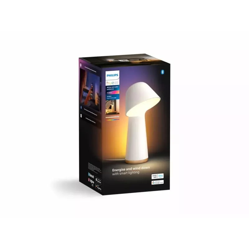 Naktinio stalelio lempa Philips Hue 13,4 W LED balta