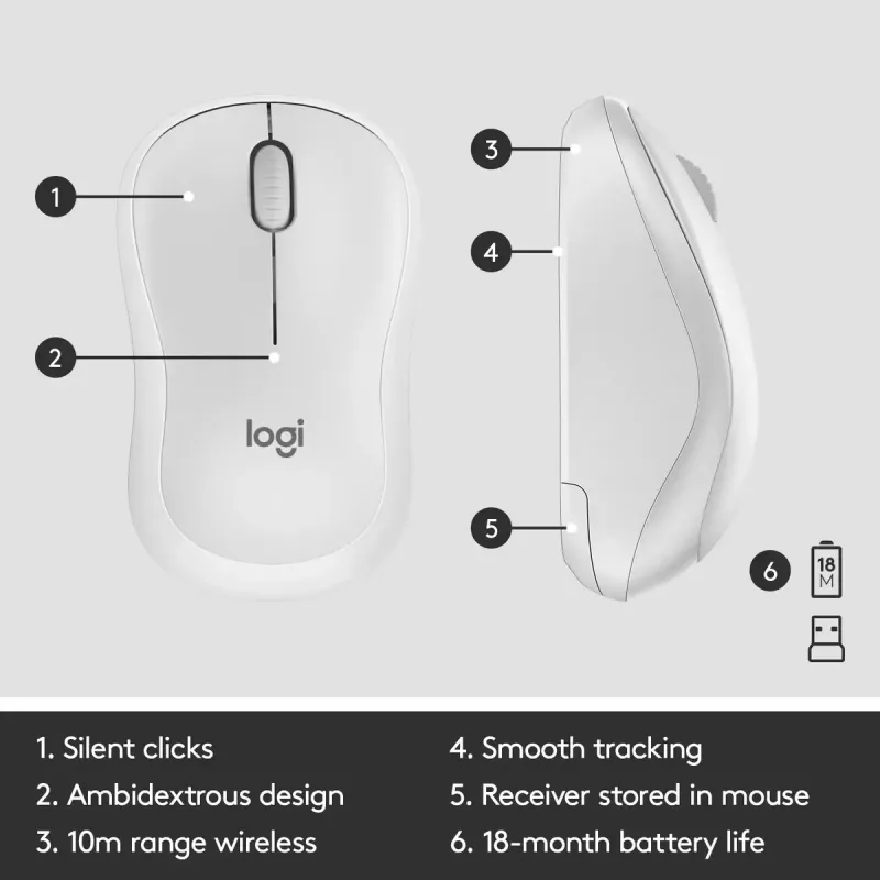 Belaidis klaviatūros ir pelės rinkinys Logitech MK295 Silent