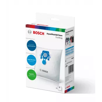 Dulkių maišelis cilindriniam dulkių siurbliui Bosch BBZWD4BAG, baltas, 4 vnt. pakuotėje