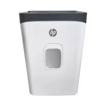 Popieriaus smulkintuvas HP ONESHRED Auto 200CC — automatinis tiekimas 200 lapų talpa, mikro pjovimas P-4, 28 l dėžė, balta-pilka