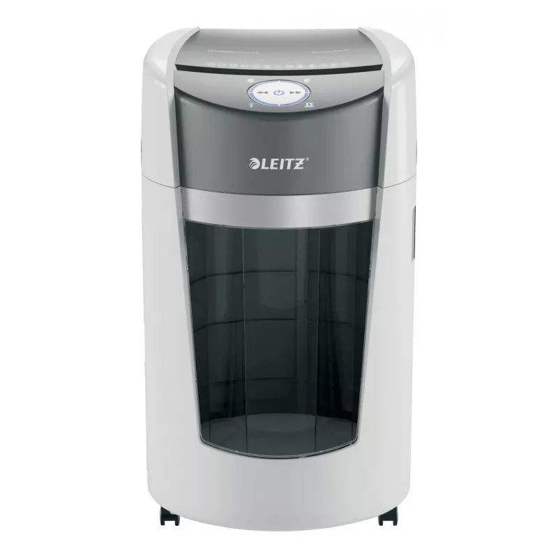 Leitz IQ OptiMax Office mikro piovimo popieriaus smulkintuvas, apsaugos lygis P5, 35 l, baltas