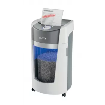 Leitz IQ OptiMax Office mikro piovimo popieriaus smulkintuvas, apsaugos lygis P5, 35 l, baltas