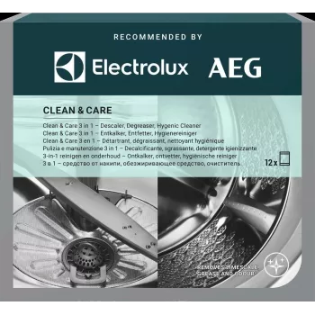 Valiklio ir kalkių šalinimo milteliai Electrolux M2GCP121 indaplovėms ir skalbimo mašinoms, 12 vnt.