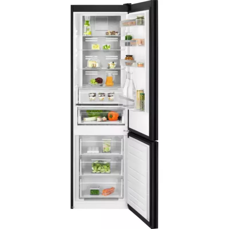 Electrolux LNT7ME36K2 šaldytuvas su šaldikliu, 367 l (šaldytuvas 266 l, šaldiklis 101 l), apatinis šaldiklis, No Frost, energijos klasė E, juodas