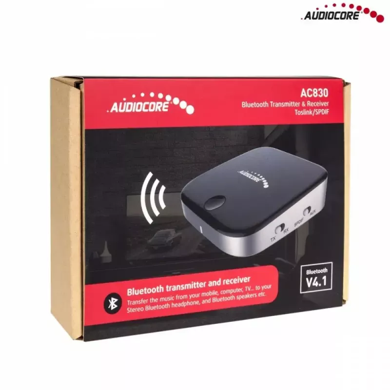 Audiocore AC830 (Baseus Qiyin) Bluetooth 5.0 AUX imtuvas, juodas