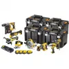 Belaidis kombinuotas rinkinys DeWalt DCK865P4T 18V — rinkinys su keturiomis 5,0 Ah baterijomis ir TSTAK dėklais