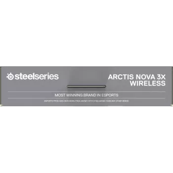 Ausinės STEELSERIES Arctis Nova 3X Wireless — binauralinės ant ausies dedamos ausinės, Bluetooth 5.3, 2,4 GHz RF, 40 val. baterija, USB-C