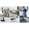 Stick vacuum Bosch BCS711PET — belaidis 18 V, 40 min veikimo laikas, 0,3 L be maišelio, kietoms grindims ir kilimams, raudona/juoda