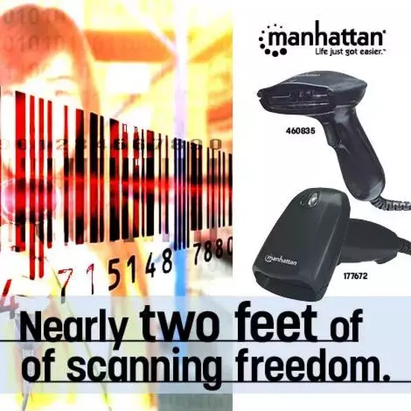 Rankinis brūkšninių kodų skaitytuvas Manhattan Long Range CCD