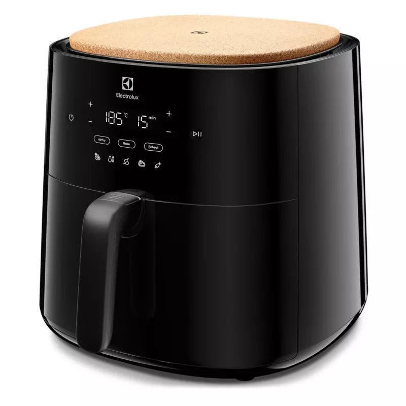 Karšto oro gruzdintuvė Electrolux EAF7B – 6,8 L, 1800 W, liečiamasis valdymas, 8 programos, maks. 200 °C, juoda