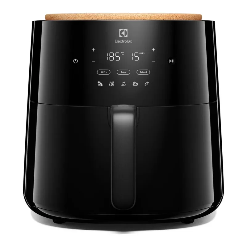 Karšto oro gruzdintuvė Electrolux EAF7B – 6,8 L, 1800 W, liečiamasis valdymas, 8 programos, maks. 200 °C, juoda