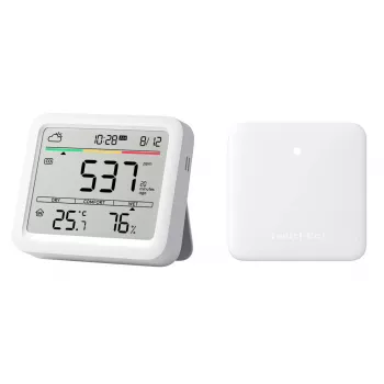 CO2 monitorius Switchbot Meter Pro — CO2, temperatūros ir drėgmės matavimas, LCD, baterija (AA), ABS korpusas, 5 V, temperatūros diapazonas -20–80°C