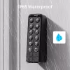 Išmaniojo durų užrakto SwitchBot Keypad Touch klaviatūra – prieiga kodais ir pirštų atspaudais, juoda, CR123A baterijos, belaidė, 38×36×112 mm
