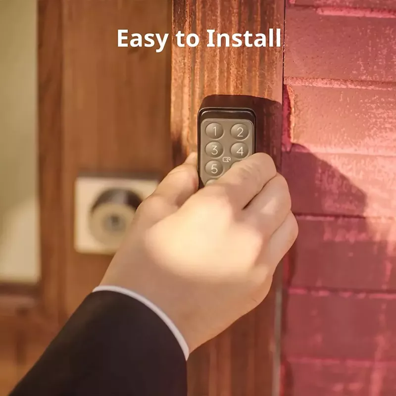 Išmaniojo durų užrakto SwitchBot Keypad Touch klaviatūra – prieiga kodais ir pirštų atspaudais, juoda, CR123A baterijos, belaidė, 38×36×112 mm