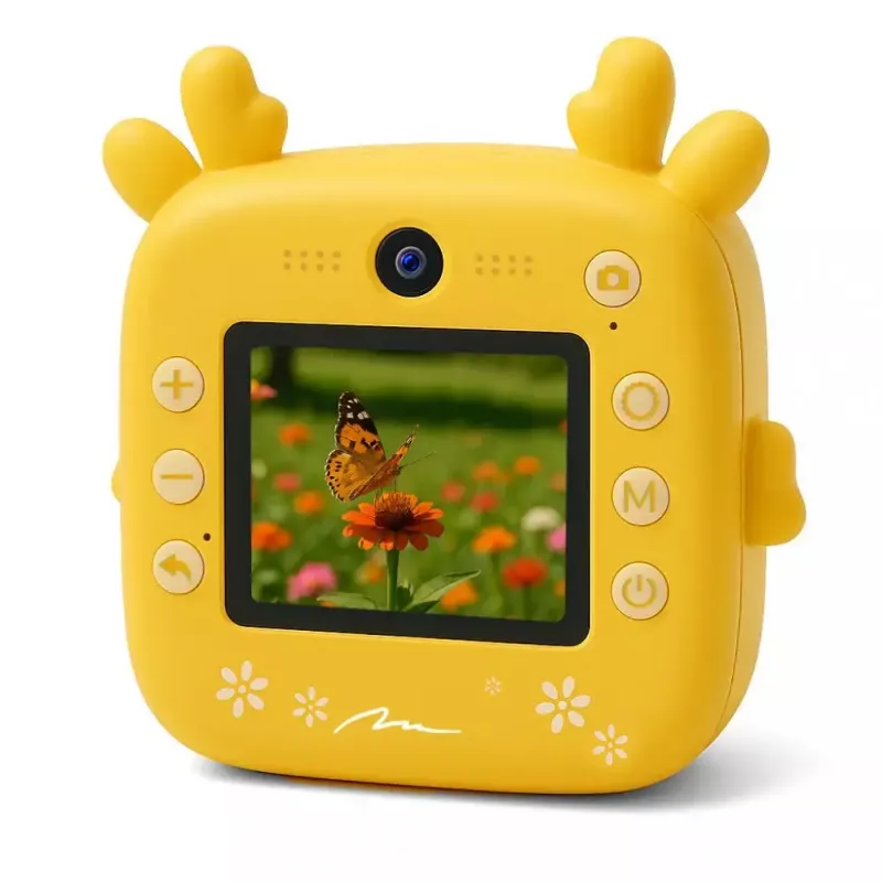 Vaikų skaitmeninis fotoaparatas MEDIA-TECH SNAPI MT4108 — 8 MP interpoliuota, 1280x720 LCD, 1000 mAh, USB-C, microSD lizdas, geltona