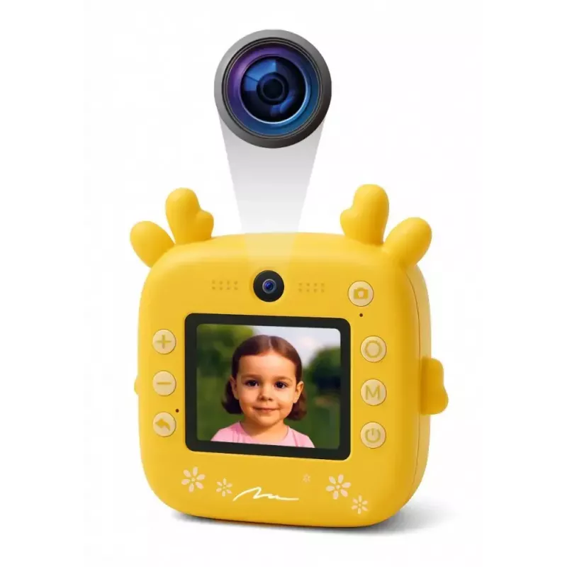 Vaikų skaitmeninis fotoaparatas MEDIA-TECH SNAPI MT4108 — 8 MP interpoliuota, 1280x720 LCD, 1000 mAh, USB-C, microSD lizdas, geltona