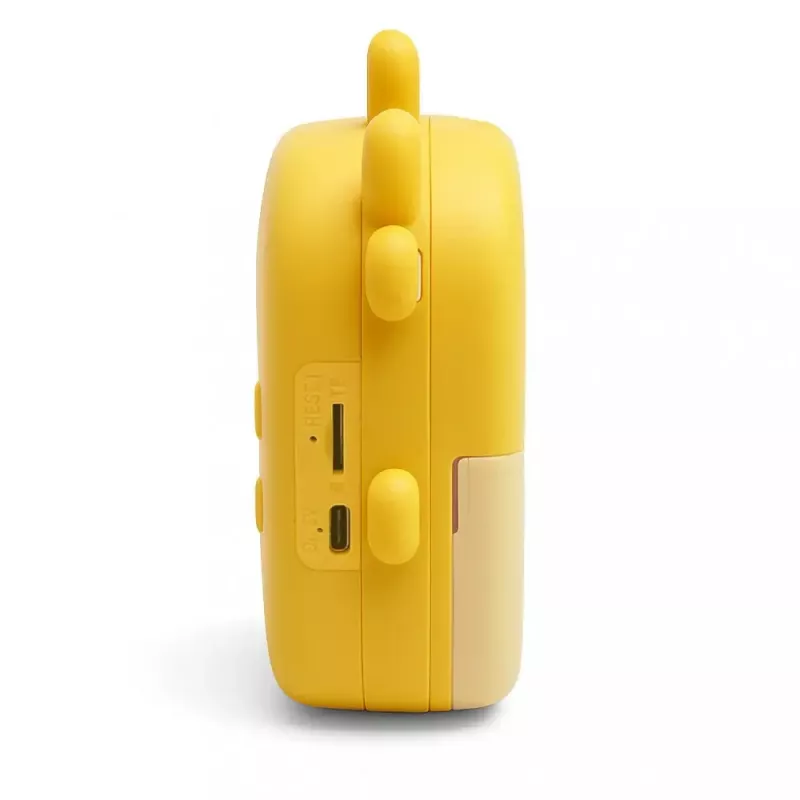 Vaikų skaitmeninis fotoaparatas MEDIA-TECH SNAPI MT4108 — 8 MP interpoliuota, 1280x720 LCD, 1000 mAh, USB-C, microSD lizdas, geltona