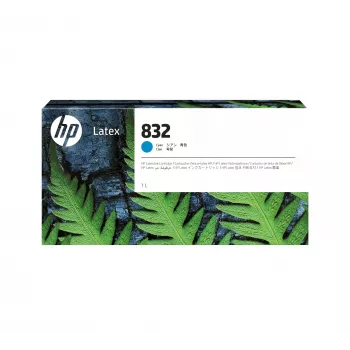 Rašalo kasetė HP 832 Žydra 1 L, latekso pagrindu, 1000 ml, vienetinis paketas