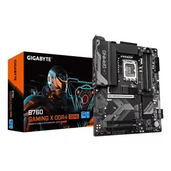 GIGABYTE B760 GAMING X DDR4 GEN5 pagrindinė plokštė – palaiko 14-os kartos Intel Core procesorius, 8+1+1 fazių VRM, iki 5333 MHz DDR4 (OC), 3xPCIe 4.0 M.2, 2.5GbE LAN, USB 3.2 Gen 2