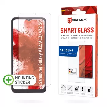 Displex Smart Glass (9H) Samsung Galaxy A12/A13/A32 5G, montavimo lipdukas, nedūžtamas, itin plonas, nematomas