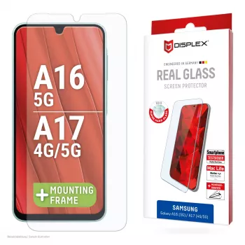 Displex ekrano apsauga (10H) Samsung Galaxy A17 (4G/5G)/A16, Eco tvirtinimo rėmelis, atspari įbrėžimams
