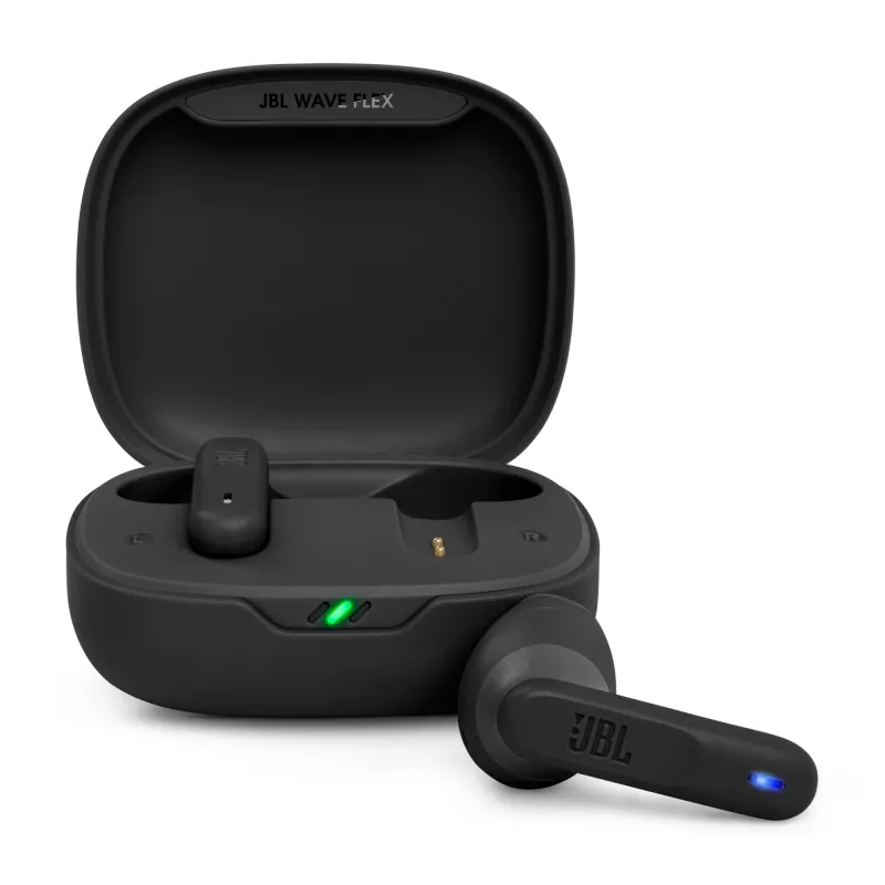 JBL Wave Flex Ausinės Tikras Belaidis Stereo (TWS) Į ausį Skambučiai/Muzika/Sportas/Kasdien naudojimas Juoda