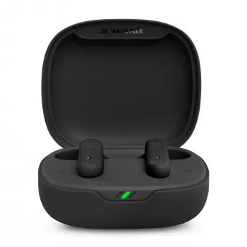 JBL Wave Flex Ausinės Tikras Belaidis Stereo (TWS) Į ausį Skambučiai/Muzika/Sportas/Kasdien naudojimas Juoda