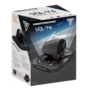 Droselio blokas Thrustmaster Sol-R 6, juodas, USB Type-C laidinis analgetis/skaitmeninis, skirtas PC, dydis 170×205×125 mm