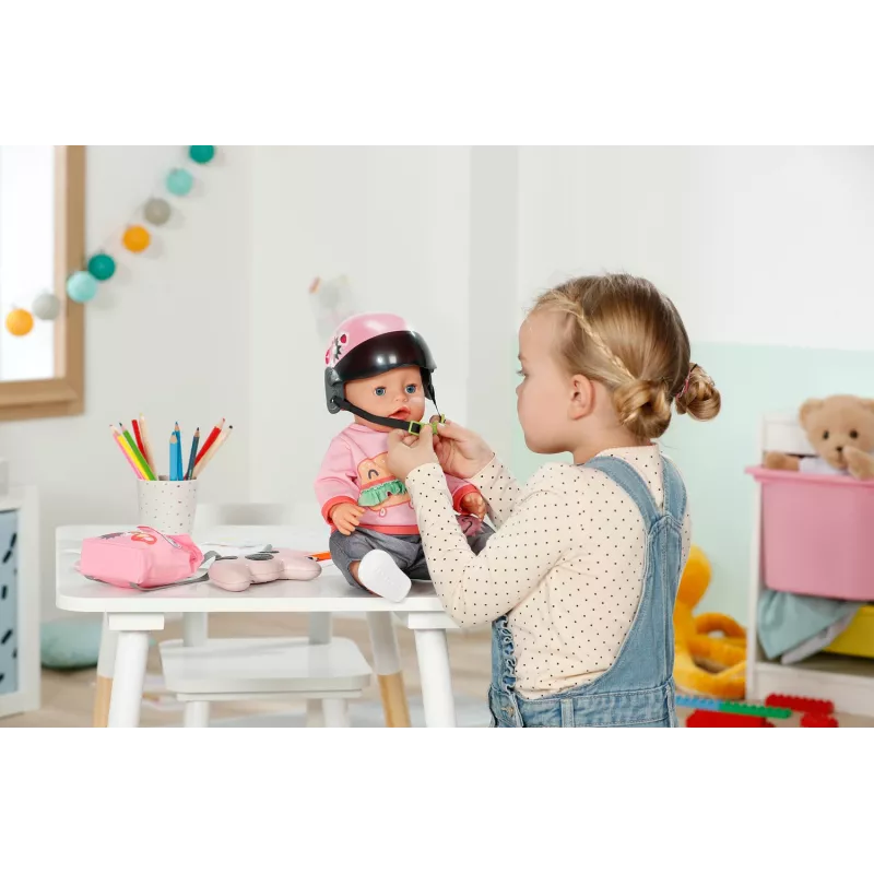 Lėlės šalmas ZAPF BABY born E-Scooter Helmet 43 cm — tekstilė/plastikas, įvairiaspalvis, amžius 3–12