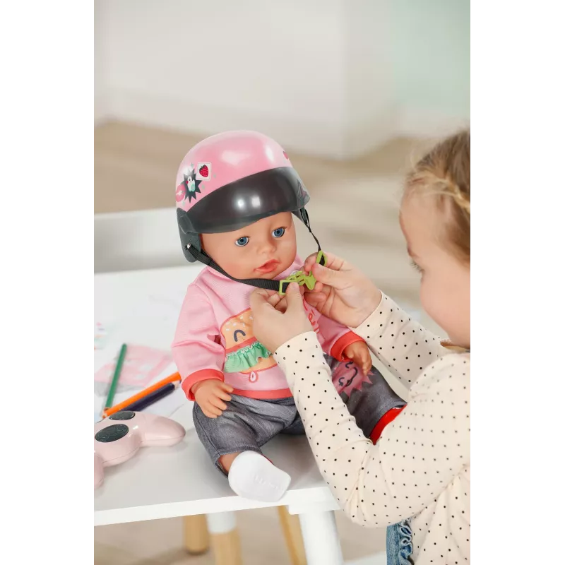 Lėlės šalmas ZAPF BABY born E-Scooter Helmet 43 cm — tekstilė/plastikas, įvairiaspalvis, amžius 3–12