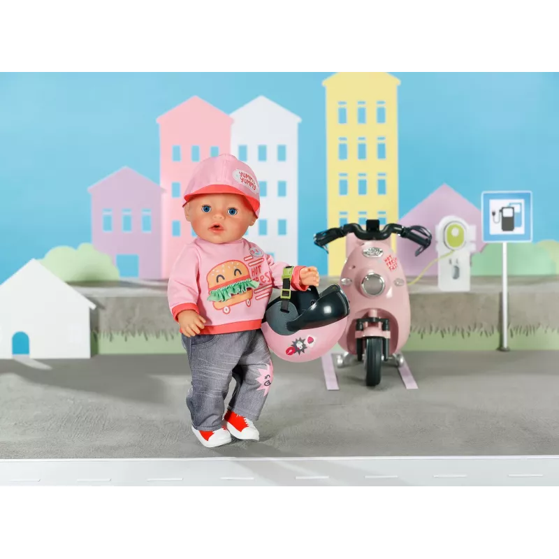 Lėlės šalmas ZAPF BABY born E-Scooter Helmet 43 cm — tekstilė/plastikas, įvairiaspalvis, amžius 3–12