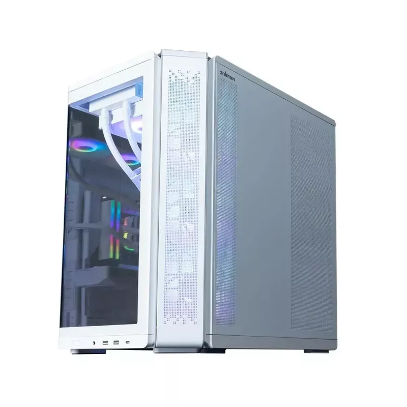 Kompiuterio korpusas ZALMAN P60 Mid-Tower su 5 ARGB ventiliatoriais, baltas
