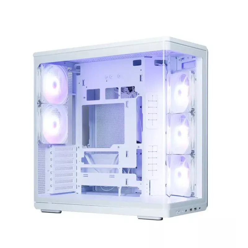 Kompiuterio korpusas ZALMAN P60 Mid-Tower su 5 ARGB ventiliatoriais, baltas