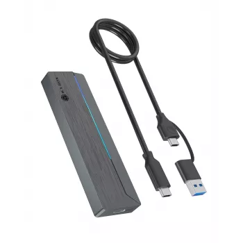 ICY BOX M.2 SATA/NVMe SSD Enclosure su USB 3.2 Gen 2 Type-C and RGB light