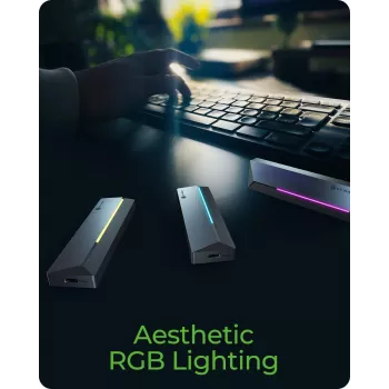ICY BOX M.2 SATA/NVMe SSD Enclosure su USB 3.2 Gen 2 Type-C and RGB light