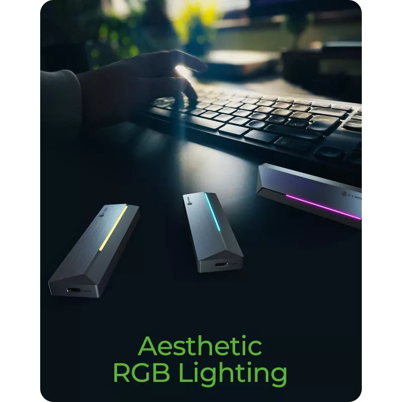 ICY BOX M.2 SATA/NVMe SSD Enclosure su USB 3.2 Gen 2 Type-C and RGB light