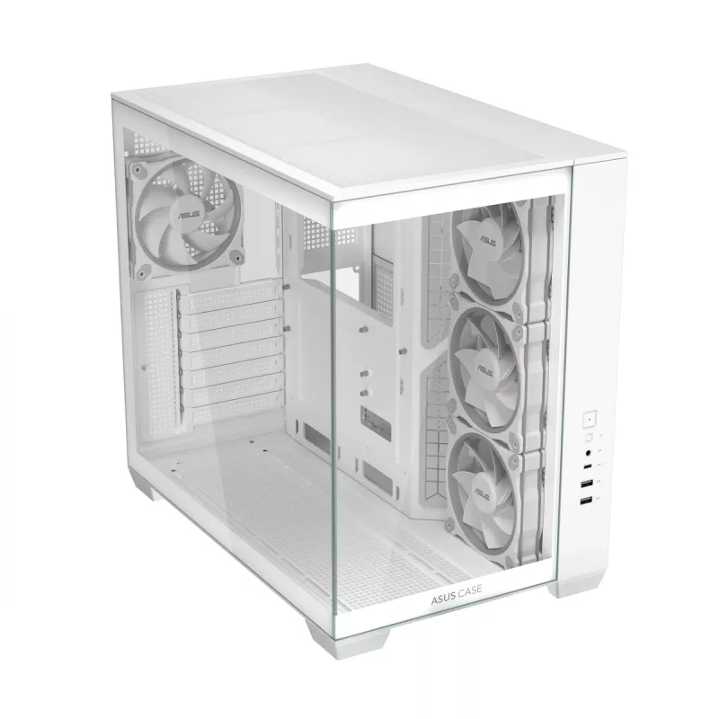 PC korpusas ASUS A32 PLUS/WT/TG/ARGB Mid Tower, baltas, ATX, grūdintas stiklas, ARGB, USB-C, palaiko iki 420 mm GPU