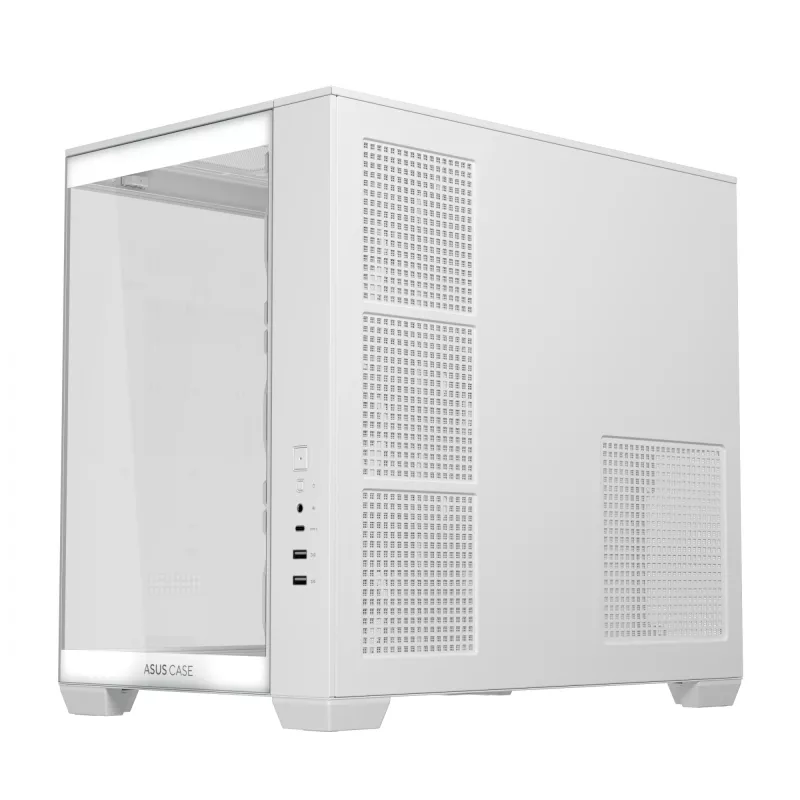 PC korpusas ASUS A32 PLUS/WT/TG/ARGB Mid Tower, baltas, ATX, grūdintas stiklas, ARGB, USB-C, palaiko iki 420 mm GPU