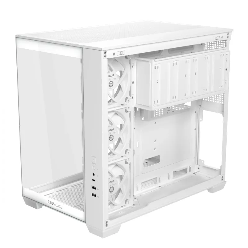 PC korpusas ASUS A32 PLUS/WT/TG/ARGB Mid Tower, baltas, ATX, grūdintas stiklas, ARGB, USB-C, palaiko iki 420 mm GPU