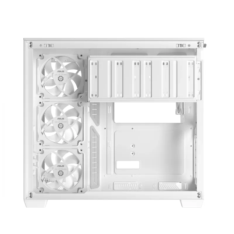 PC korpusas ASUS A32 PLUS/WT/TG/ARGB Mid Tower, baltas, ATX, grūdintas stiklas, ARGB, USB-C, palaiko iki 420 mm GPU