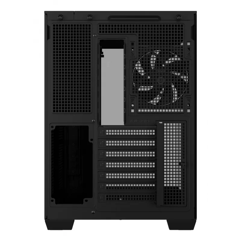 PC korpusas ASUS A32 PLUS ATX, juodas — grūdintas stiklas, RGB ventiliatoriai, USB-C, palaiko ATX/Micro-ATX/Mini-ITX