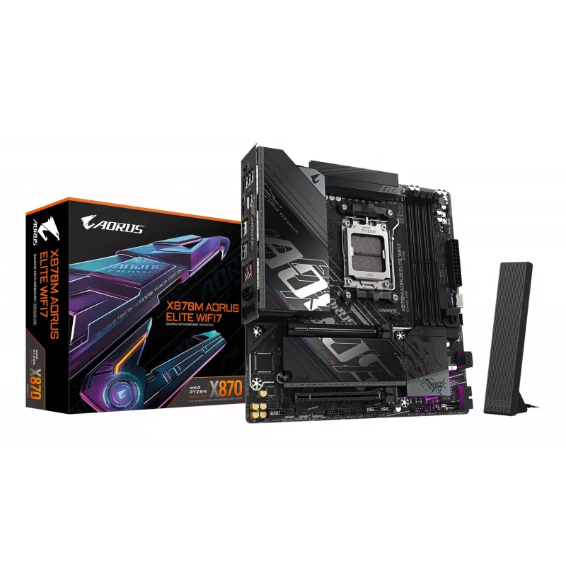 Motininė plokštė GIGABYTE X870M AORUS ELITE WIFI7, AMD X870, Socket AM5, ATX