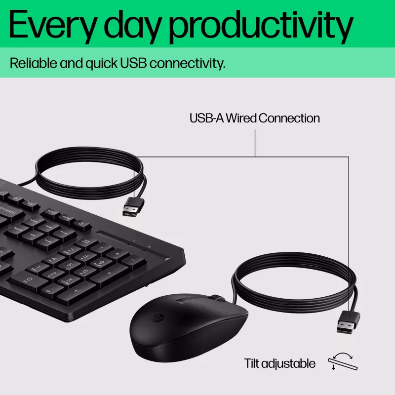 Pelė HP 225 Wired Mouse and Keyboard Combo G2 USB