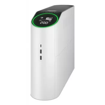 APC Back-UPS Pro, 2200VA/1320W, Tower, 230V, 4x Schuko ir 2x IEC C13 lizdai, RGB lemputės, gryna sinusinė banga, Arctic (balta)