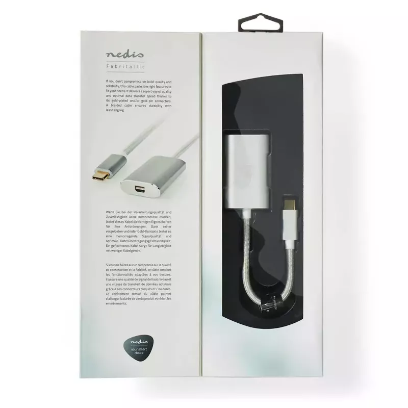 Vaizdo kabelio adapteris Nedis CCTB64580AL02 0,2 m USB Type-C Mini DisplayPort