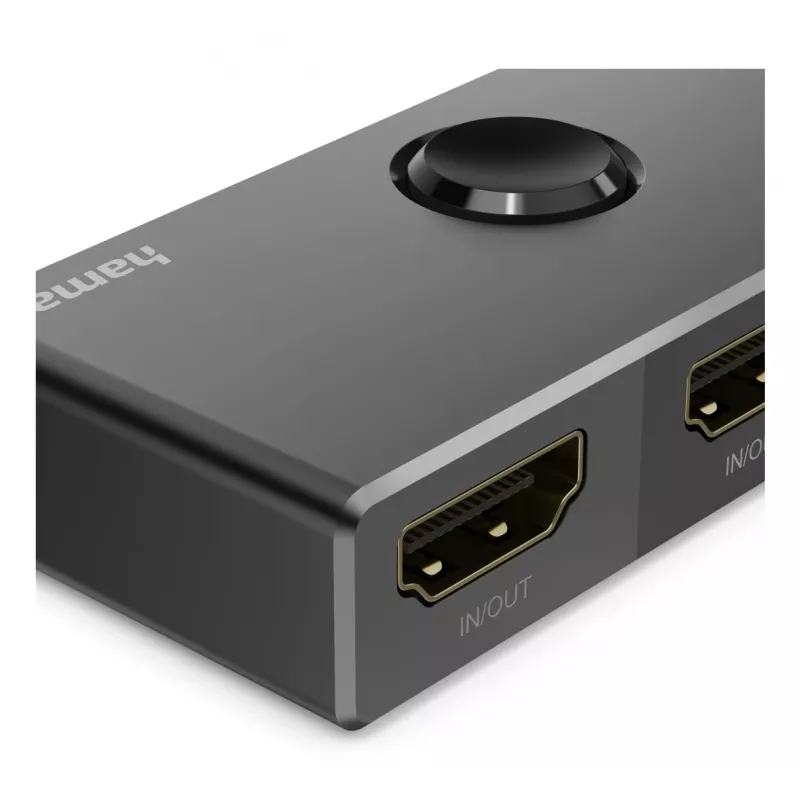 HAMA 8K HDMI dvikryptis perjungiklis — 1 įėjimas 2 išėjimai / 2 įėjimai 1 išėjimas, modelis 00205324